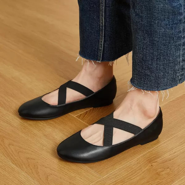 Trary Black Flats Shoes Women,Ballet Flats Shoes for Women, Ankle Strap Mary Jane Shoes Women, Wide Width Women's Flats, Black Flats for Women Dressy,Ballet Flats with Strap, Womens Flat Shoes