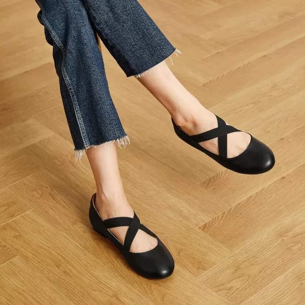 Trary Black Flats Shoes Women,Ballet Flats Shoes for Women, Ankle Strap Mary Jane Shoes Women, Wide Width Women's Flats, Black Flats for Women Dressy,Ballet Flats with Strap, Womens Flat Shoes