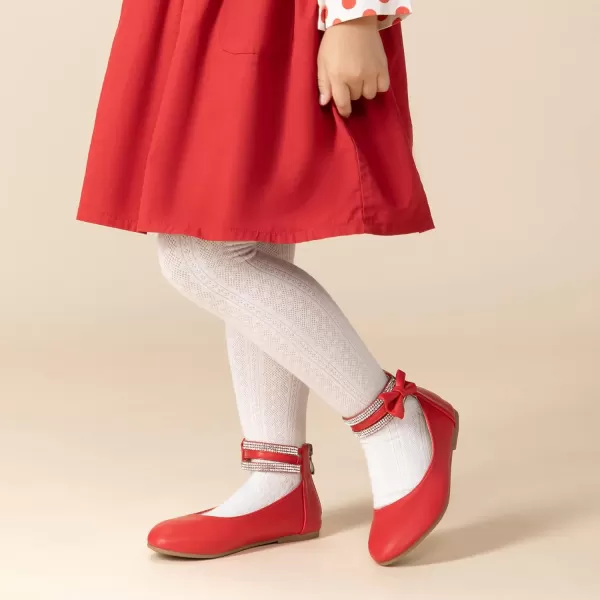 Trary Girls Dress Shoes Rhinestone Ankle Straps Mary Jane Shoes Ballet Flats Cute Bow Flower Girls Shoes Girls Ballerina Flats Wedding Party School Shoes for Toddler Little Kid Big Kid