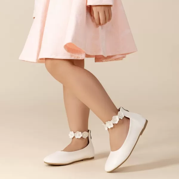 Trary Girls Dress Shoes with Ankle Strap Mary Jane Shoes Girl Ballet Flats Toddler Little Kid Big Kid Flower Girl Shoes for Wedding Party School Ballerina Flat Shoes