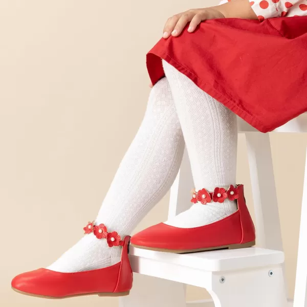 Trary Girls Dress Shoes with Ankle Strap Mary Jane Shoes Girl Ballet Flats Toddler Little Kid Big Kid Flower Girl Shoes for Wedding Party School Ballerina Flat Shoes