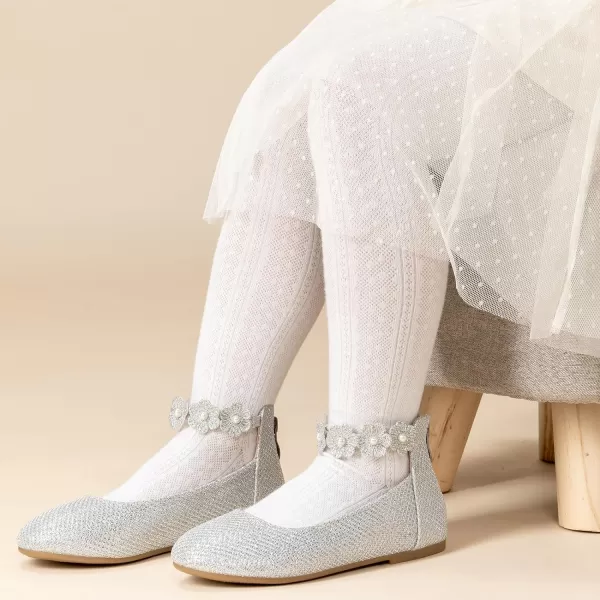 Trary Girls Dress Shoes with Ankle Strap Mary Jane Shoes Girl Ballet Flats Toddler Little Kid Big Kid Flower Girl Shoes for Wedding Party School Ballerina Flat Shoes