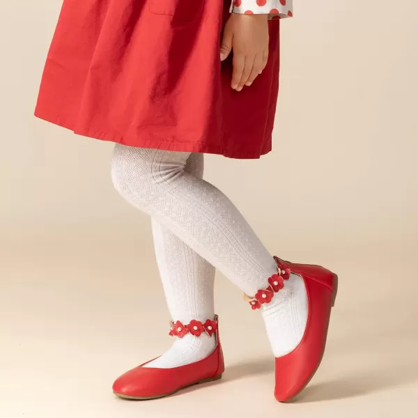 Trary Girls Dress Shoes with Ankle Strap Mary Jane Shoes Girl Ballet Flats Toddler Little Kid Big Kid Flower Girl Shoes for Wedding Party School Ballerina Flat Shoes