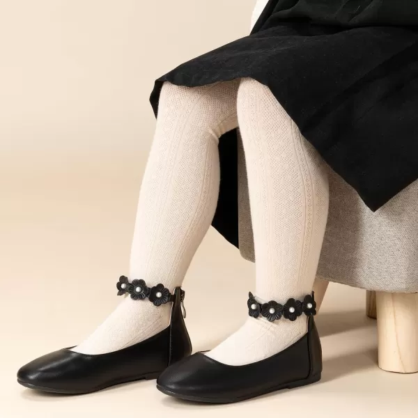 Trary Girls Dress Shoes with Ankle Strap Mary Jane Shoes Girl Ballet Flats Toddler Little Kid Big Kid Flower Girl Shoes for Wedding Party School Ballerina Flat Shoes