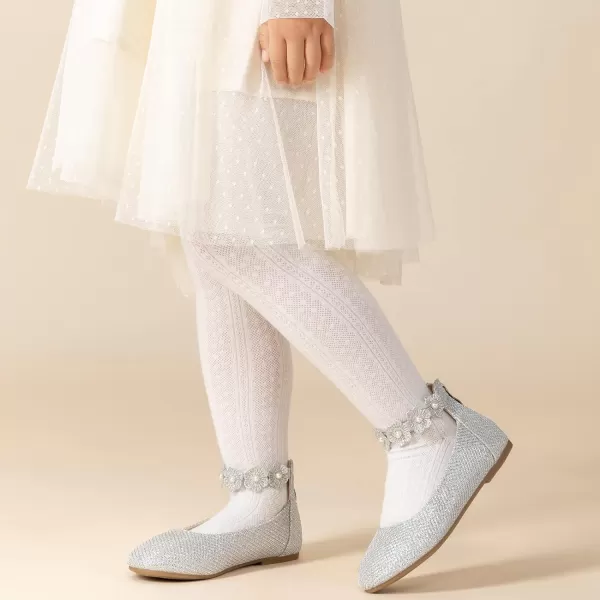 Trary Girls Dress Shoes with Ankle Strap Mary Jane Shoes Girl Ballet Flats Toddler Little Kid Big Kid Flower Girl Shoes for Wedding Party School Ballerina Flat Shoes