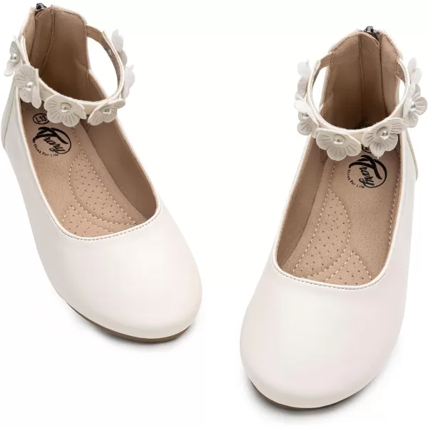 Trary Girls Dress Shoes with Ankle Strap Mary Jane Shoes Girl Ballet Flats Toddler Little Kid Big Kid Flower Girl Shoes for Wedding Party School Ballerina Flat Shoes
