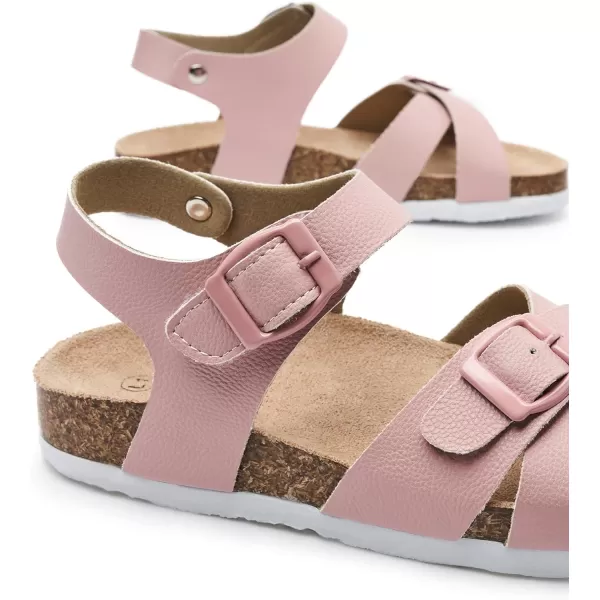 Trary Girls Sandals Adjustable Buckle Causal Sandals for Girls Open Toes Summer Shoes Cork Footbed Sandals for Little Big Kids