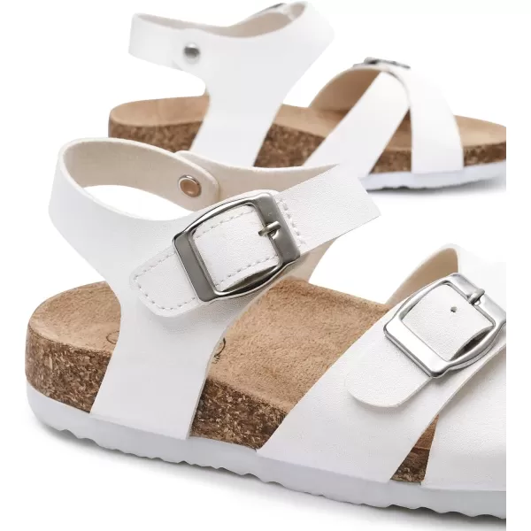 Trary Girls Sandals Adjustable Buckle Causal Sandals for Girls Open Toes Summer Shoes Cork Footbed Sandals for Little Big Kids