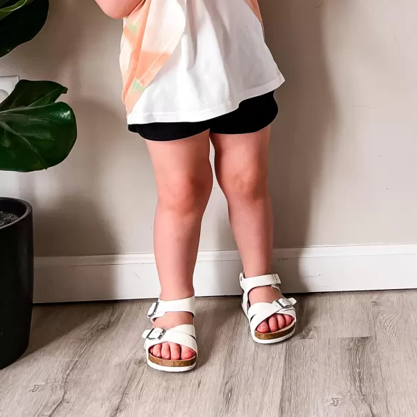 Trary Girls Sandals Adjustable Buckle Causal Sandals for Girls Open Toes Summer Shoes Cork Footbed Sandals for Little Big Kids
