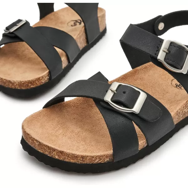 Trary Girls Sandals Adjustable Buckle Causal Sandals for Girls Open Toes Summer Shoes Cork Footbed Sandals for Little Big Kids