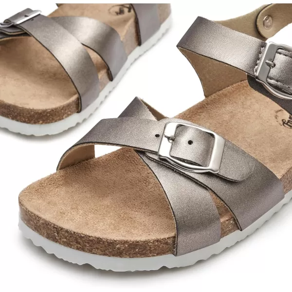 Trary Girls Sandals Adjustable Buckle Causal Sandals for Girls Open Toes Summer Shoes Cork Footbed Sandals for Little Big Kids