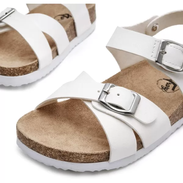 Trary Girls Sandals Adjustable Buckle Causal Sandals for Girls Open Toes Summer Shoes Cork Footbed Sandals for Little Big Kids