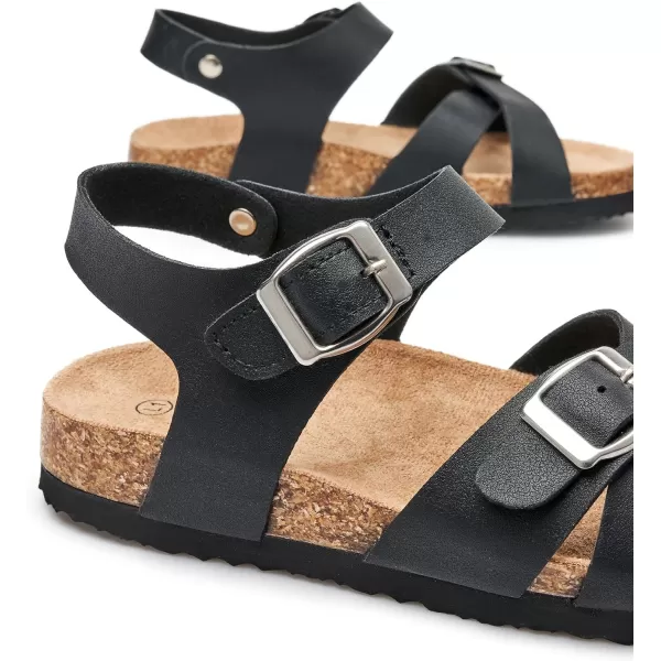Trary Girls Sandals Adjustable Buckle Causal Sandals for Girls Open Toes Summer Shoes Cork Footbed Sandals for Little Big Kids