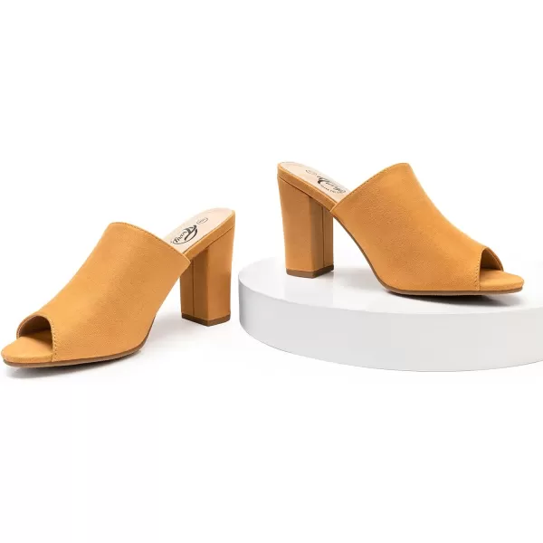 Trary Heels Sandals for Women, Women's Chunky Block High Heels Open Toe Heels Sandals Slip on Mules Comfortable Casual Dressy Black White Pink Brown Pumps