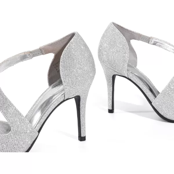 Trary Heels for Women Dress Closed Pointed Toe Heels Comfortable Stiletto High Heels Pumps Sexy Slip On D'Orsay Pumps with Cross Elastic Straps Work Wedding Party Shoes for Women