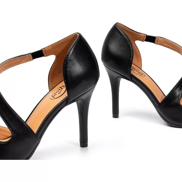 Trary Heels for Women Dress Closed Pointed Toe Heels Comfortable Stiletto High Heels Pumps Sexy Slip On D'Orsay Pumps with Cross Elastic Straps Work Wedding Party Shoes for Women