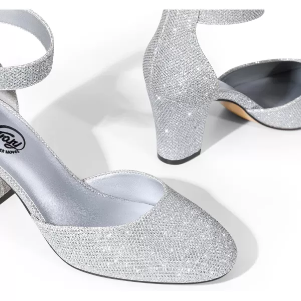 Trary Heels for Women, Low Heel Closed Round Toe Chunky Block Nude Heels Adjustable Ankle Strap Comfy Pumps Shoes Black Heels for Women Versatility Heels Wedding Daily Dressy 2.75" Heels