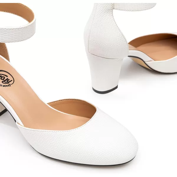 Trary Heels for Women, Low Heel Closed Round Toe Chunky Block Nude Heels Adjustable Ankle Strap Comfy Pumps Shoes Black Heels for Women Versatility Heels Wedding Daily Dressy 2.75" Heels
