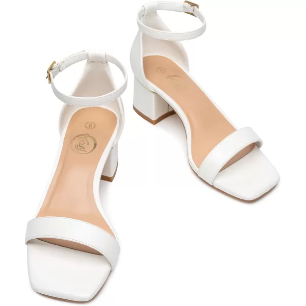 Trary Heels for Women, Square Toe Black Heels, Ankle Strap White Heels, Wide Width Chunky Heels for Women, Low Heel Dress Shoes for Women, Block Heels, Graduation Heels, Prom Heels, Strappy Heels