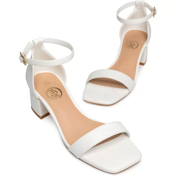 Trary Heels for Women, Square Toe Black Heels, Ankle Strap White Heels, Wide Width Chunky Heels for Women, Low Heel Dress Shoes for Women, Block Heels, Graduation Heels, Prom Heels, Strappy Heels