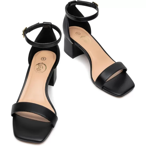 Trary Heels for Women, Square Toe Black Heels, Ankle Strap White Heels, Wide Width Chunky Heels for Women, Low Heel Dress Shoes for Women, Block Heels, Graduation Heels, Prom Heels, Strappy Heels