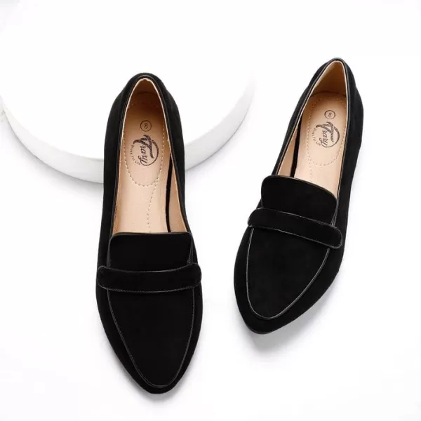 Trary Loafers for Women Penny Pointed Toe Flats Office Walking Driving Wedding Dress Classic Comfortable Soft for Ladies