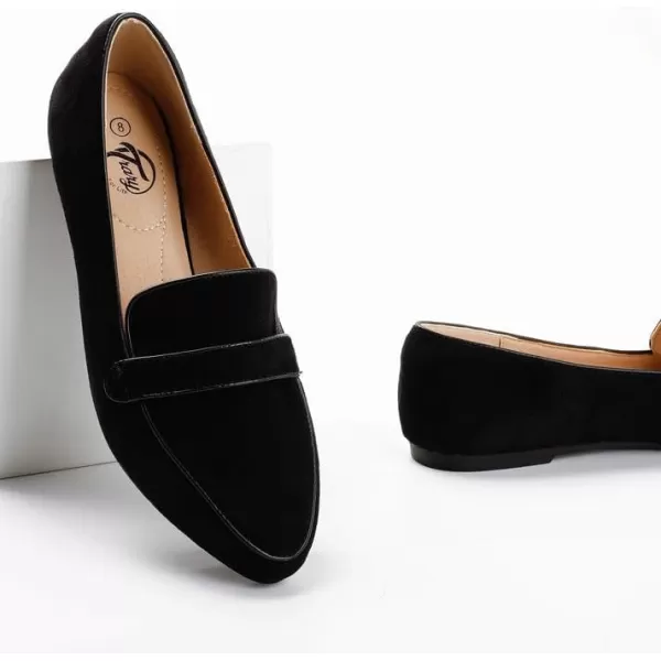 Trary Loafers for Women Penny Pointed Toe Flats Office Walking Driving Wedding Dress Classic Comfortable Soft for Ladies