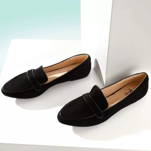 Trary Loafers for Women Penny Pointed Toe Flats Office Walking Driving Wedding Dress Classic Comfortable Soft for Ladies