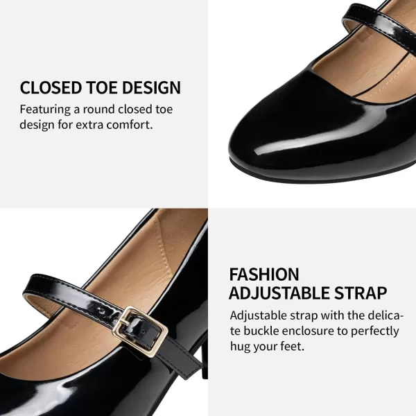Trary Mary Jane Shoes Women, Chunky Mary Janes Heels for Women Shoes Dressy Casual, Dress Shoes for Women Block Heels Closed Toe Mary Jane Pumps