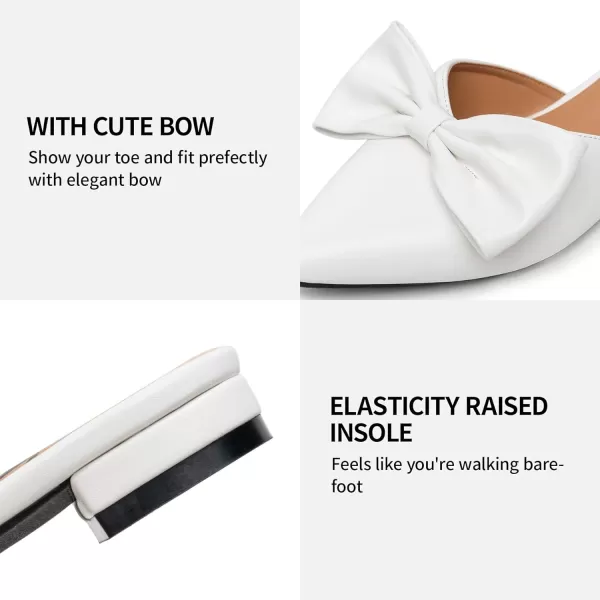 Trary Mules for Women Flats Comfortable, Bow Pointed Toe Womens Mules, Flats Mules Shoes for Women, Cute Mule Women's Mules &amp; Clogs, Slip On Womens Mules Flats, Backless Loafers Mule Shoes for Women