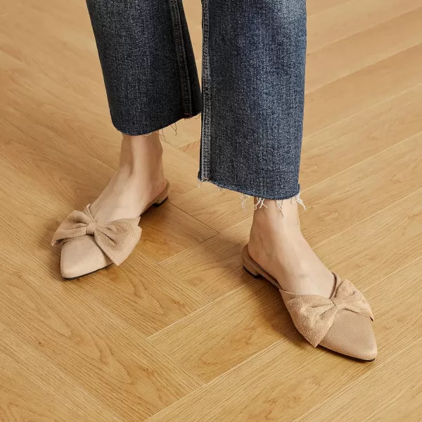 Trary Mules for Women Flats Comfortable, Bow Pointed Toe Womens Mules, Flats Mules Shoes for Women, Cute Mule Women's Mules &amp; Clogs, Slip On Womens Mules Flats, Backless Loafers Mule Shoes for Women