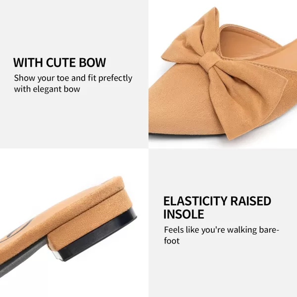 Trary Mules for Women Flats Comfortable, Bow Pointed Toe Womens Mules, Flats Mules Shoes for Women, Cute Mule Women's Mules &amp; Clogs, Slip On Womens Mules Flats, Backless Loafers Mule Shoes for Women
