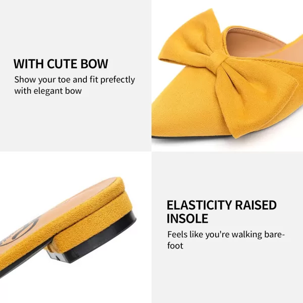 Trary Mules for Women Flats Comfortable, Bow Pointed Toe Womens Mules, Flats Mules Shoes for Women, Cute Mule Women's Mules &amp; Clogs, Slip On Womens Mules Flats, Backless Loafers Mule Shoes for Women