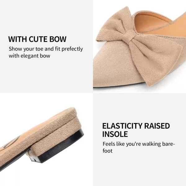 Trary Mules for Women Flats Comfortable, Bow Pointed Toe Womens Mules, Flats Mules Shoes for Women, Cute Mule Women's Mules &amp; Clogs, Slip On Womens Mules Flats, Backless Loafers Mule Shoes for Women