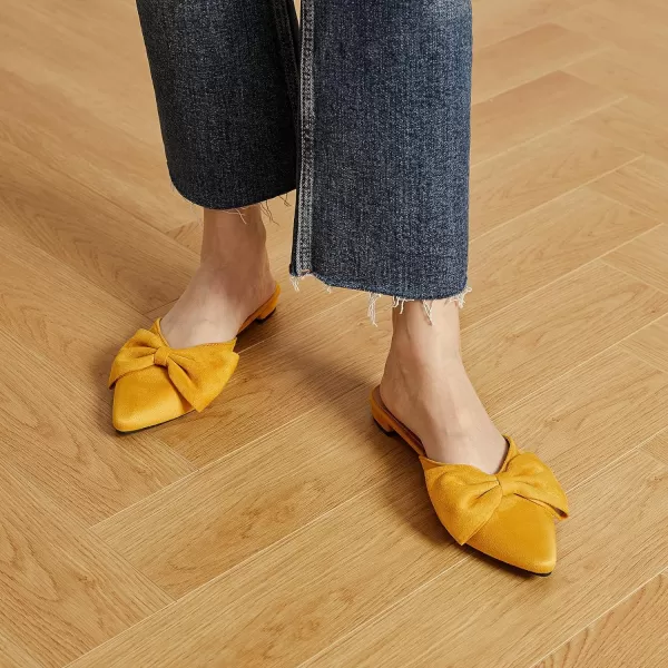 Trary Mules for Women Flats Comfortable, Bow Pointed Toe Womens Mules, Flats Mules Shoes for Women, Cute Mule Women's Mules &amp; Clogs, Slip On Womens Mules Flats, Backless Loafers Mule Shoes for Women