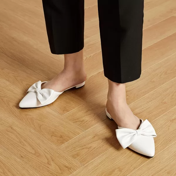 Trary Mules for Women Flats Comfortable, Bow Pointed Toe Womens Mules, Flats Mules Shoes for Women, Cute Mule Women's Mules &amp; Clogs, Slip On Womens Mules Flats, Backless Loafers Mule Shoes for Women