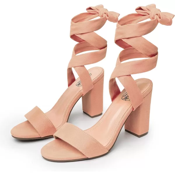 Trary Pink Purple Nude Red Black Heels for Women, Lace Up Chunky Heels for Women, Strappy Heels for Women Sandals, High Platform Stripper Heels, Comfortable Wide Width Tie Up Heels 3 Inch Open Toe
