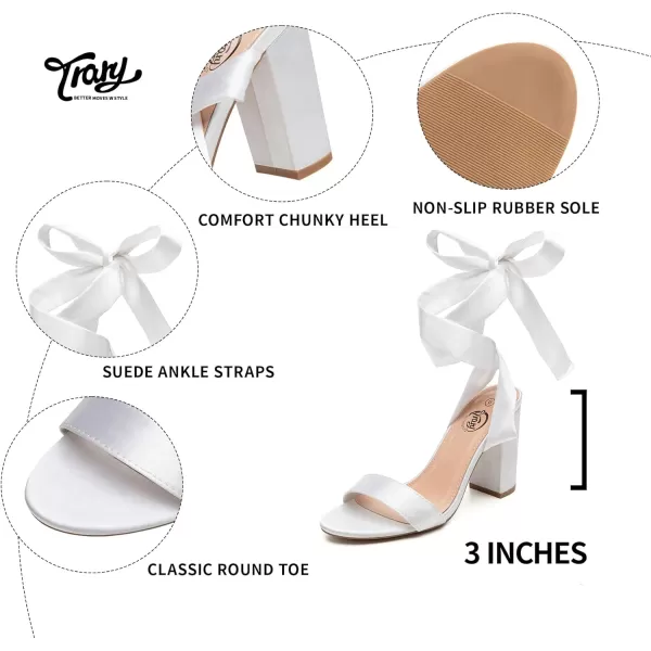 Trary Pink Purple Nude Red Black Heels for Women, Lace Up Chunky Heels for Women, Strappy Heels for Women Sandals, High Platform Stripper Heels, Comfortable Wide Width Tie Up Heels 3 Inch Open Toe