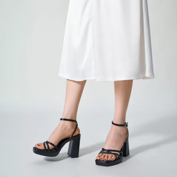 Trary Platform Heels, Square Toe Gold Heels, 3 inch Chunky Heels for Women, Strappy Heels for Women, Prom Heels for Wide Feet, Block Heels for Women, Short Heels for Women Dressy, Y2k Shoes for Prom