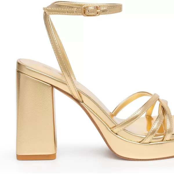 Trary Platform Heels, Square Toe Gold Heels, 3 inch Chunky Heels for Women, Strappy Heels for Women, Prom Heels for Wide Feet, Block Heels for Women, Short Heels for Women Dressy, Y2k Shoes for Prom