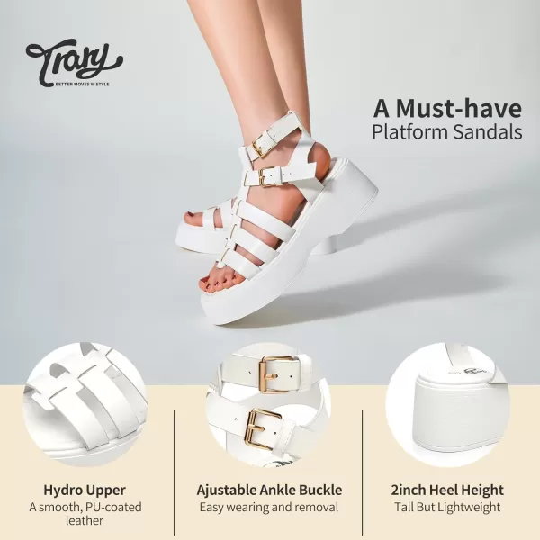 Trary Platform Sandals, Gladiator Sandals for women, Women's Platform Sandals Espadrille Wedge Lightweight