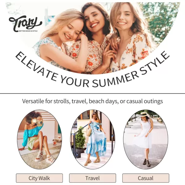 Trary Platform Sandals, Gladiator Sandals for women, Women's Platform Sandals Espadrille Wedge Lightweight