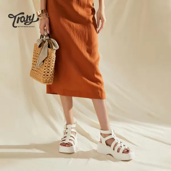 Trary Platform Sandals, Gladiator Sandals for women, Women's Platform Sandals Espadrille Wedge Lightweight