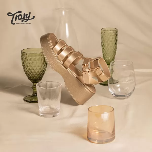 Trary Platform Sandals, Gladiator Sandals for women, Women's Platform Sandals Espadrille Wedge Lightweight