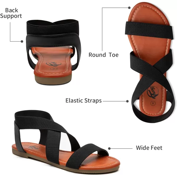 Trary Sandals Women, Womens Sandals, Flat Sandals for Women Dressy Summer, Women's Sandals, Elastic Sandals for Women, Cute Sandals, Open Toe Dress Sandals,Wide Sandles Womans, Sandalias Para Mujer