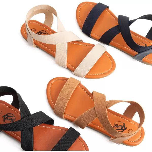 Trary Sandals Women, Womens Sandals, Flat Sandals for Women Dressy Summer, Women's Sandals, Elastic Sandals for Women, Cute Sandals, Open Toe Dress Sandals,Wide Sandles Womans, Sandalias Para Mujer