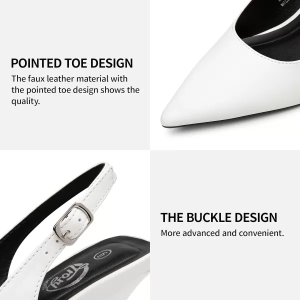 Trary Slingback Heels for Women Pointed Toe Pumps Shoes 3.2inch High Heel Slip On Rhinestone Glitter Heels Comfy Heels for Party Working Dressy