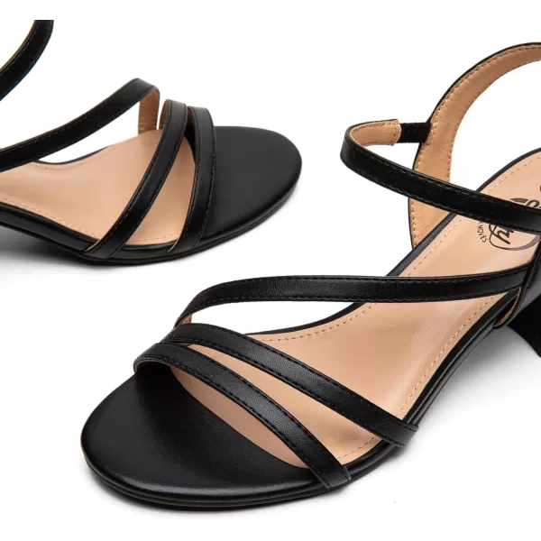 Trary Strappy Heels for Women, Sandals Women Dressy, 2.16 inch Low Block Heels for Women