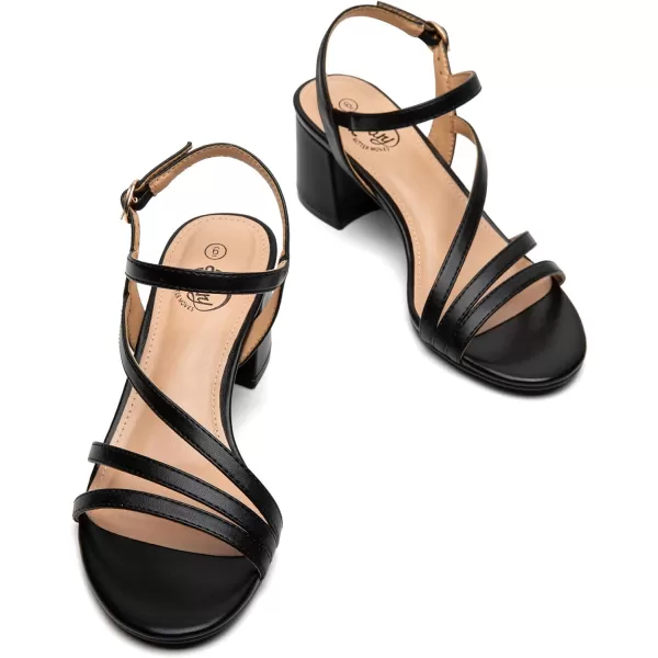 Trary Strappy Heels for Women, Sandals Women Dressy, 2.16 inch Low Block Heels for Women