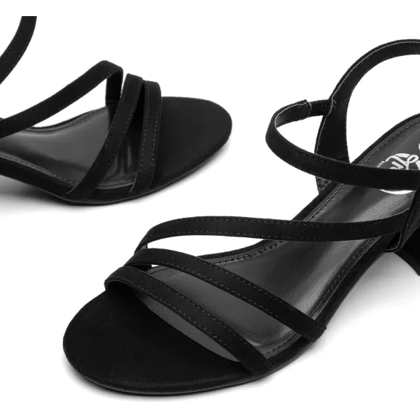 Trary Strappy Heels for Women, Sandals Women Dressy, 2.16 inch Low Block Heels for Women